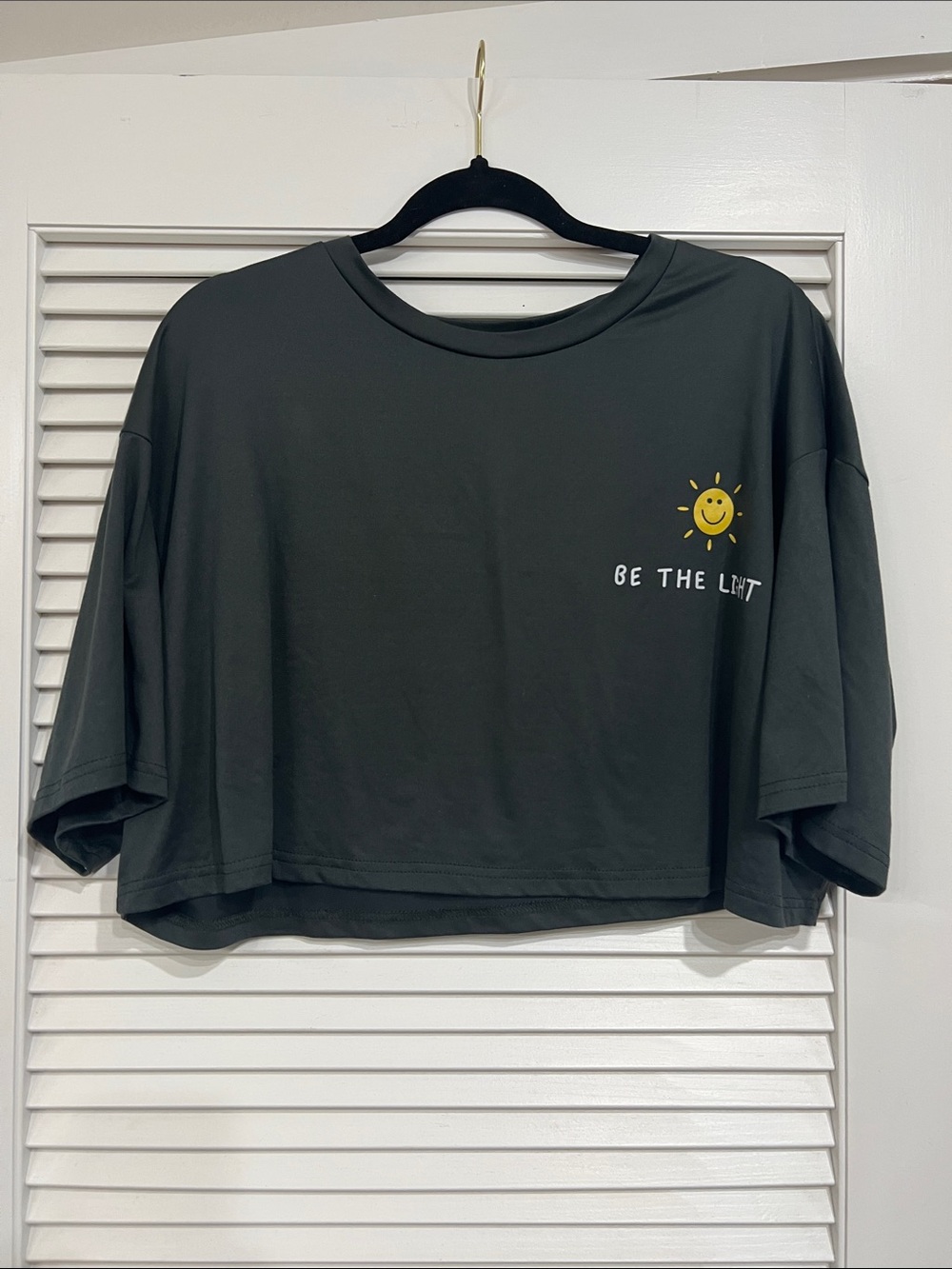 Be The Light Cropped Graphic Tee - Charcoal